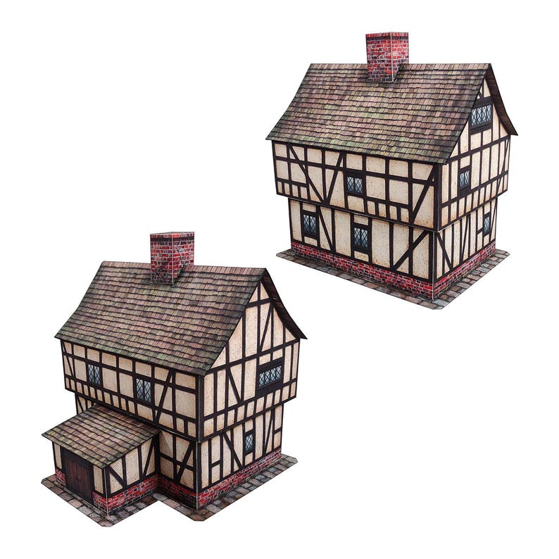 Tudor House #5 - 28mm Scale Card Model Kit [PDF Files Only] - Etsy