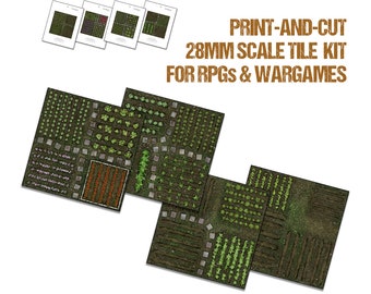 Garden Ground Tiles - 28mm Scale Card Terrain Kit [JPG files only]