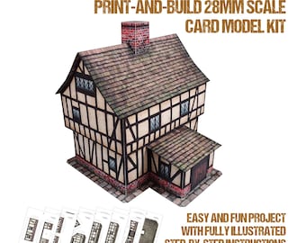 Tudor House #5 - 28mm Scale Card Model Kit [PDF files only]