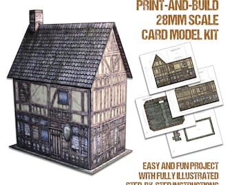 Dragon's Scale Tavern - 28mm Scale Card Model Kit [PDF and JPG files only]