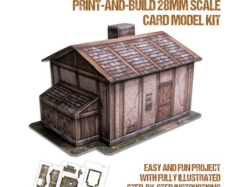 Hunter's Cabin - 28mm Scale Card Model Kit [PDF and JPG files only]