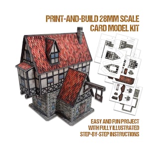 ホワイトハートタバーン - 28 mm スケール カード モデル キット [PDF および JPG ファイルのみ]