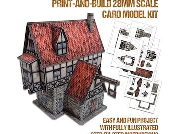 White Heart Tavern - 28mm Scale Card Model Kit [PDF and JPG files only]