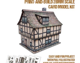 Tudor House #4 - 28mm Scale Card Model Kit [PDF files only]