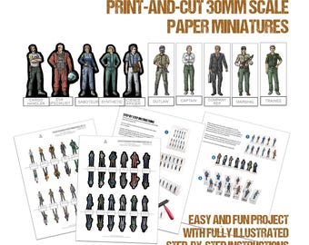 SPACETRUCKERS Set #2 - 30mm Scale Paper Miniatures [PDFs, PNG and JPG files only]