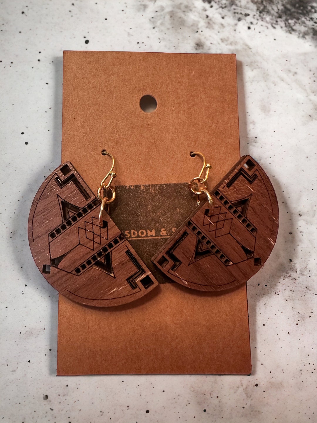 Art Deco Half Moon Earrings: Aztec Boho Statement Piece - Etsy