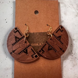 Half moon art deco design! BOHO  statement piece earrings! Gift ready and timeless! Eco-Friendly and sustainable! Lightweight, comfortable!