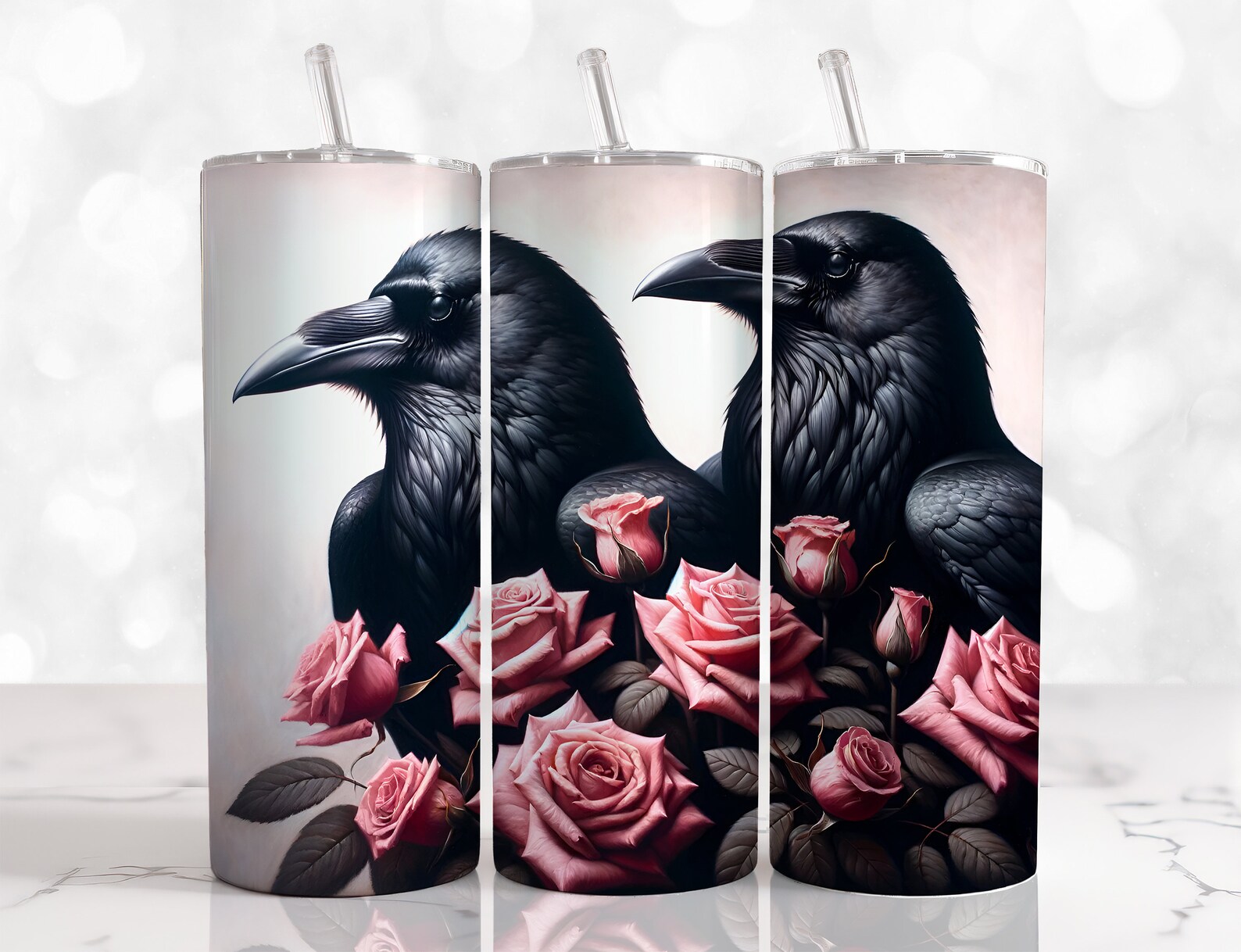 Gothic Crows,ravencore, Tumbler Wrap Pattern, 20oz Tumbler Wrap ...