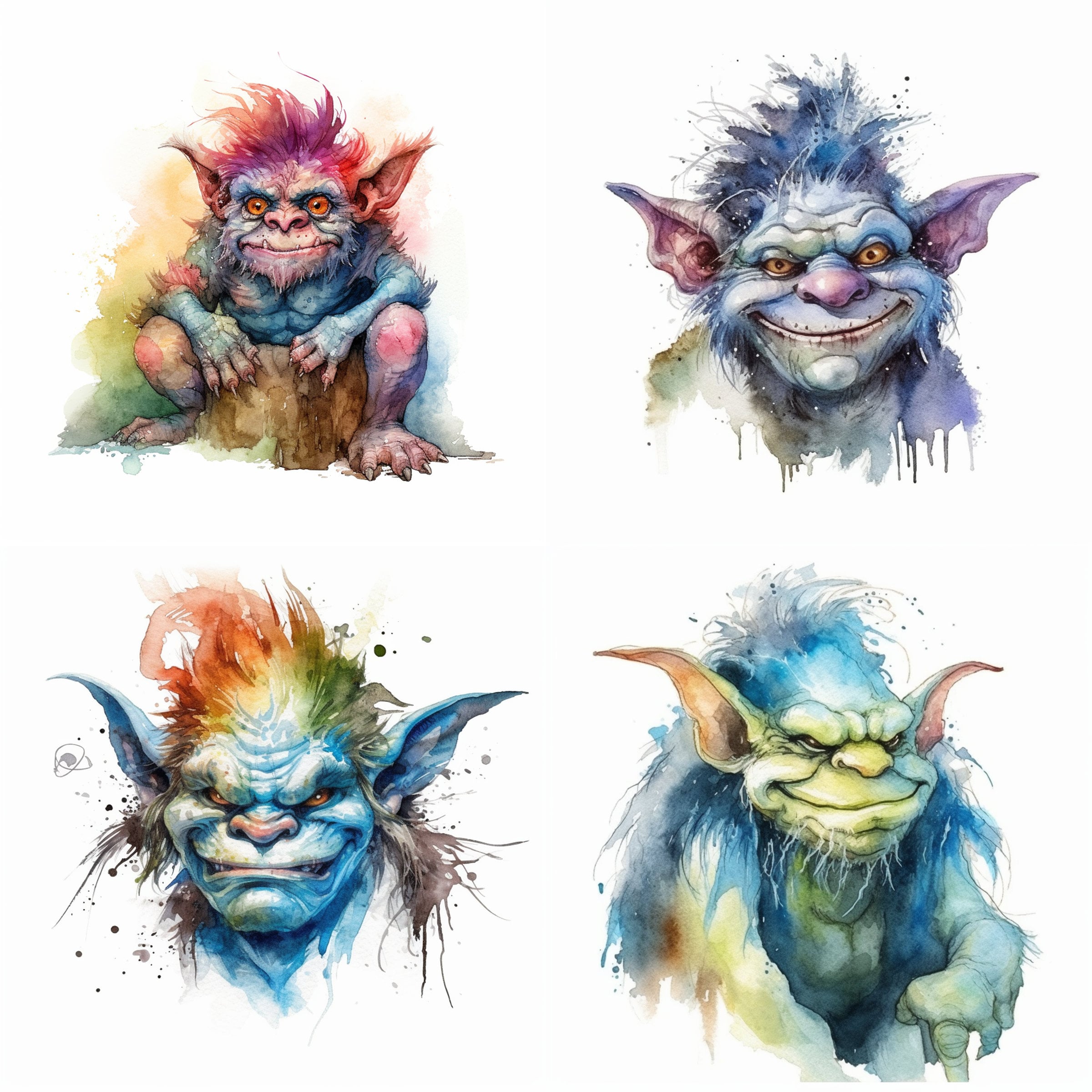 Norwegian TROLL Heads 24 Clipart Images, Digital Download, Printable ...