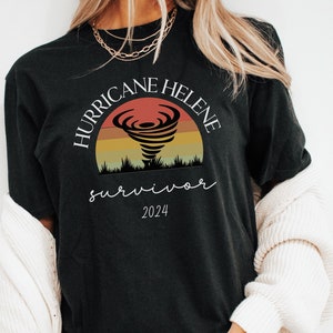 Hurricane Helene Shirt Hurricane Survivor Tee Storm T-Shirt I Survived Hurricane Helene Shirt Florida Hurricane Shirt