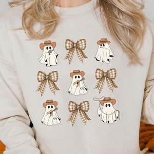 Coquette Ghost Cowboy Sweatshirt Spooky Crewneck Western Sweatshirt Ghost Shirt Ghost Sweatshirt Western Halloween Shirt Wild West Halloween