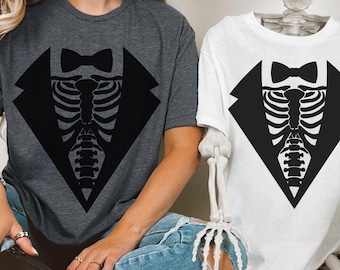 Skeleton Costume Tee Skeleton Rib Cage Shirt  Skeleton TShirt Skeleton Top Skeleton Suit Shirt Easy Costume