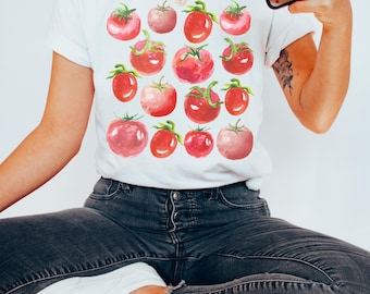 Tomatskjorta Trädgårdsskötsel T-shirt Cottagecore Tee Grönsaks-T-shirt Tomatflicka Trädgårdsskötsel T-shirt Bondens Marknadsskötsel