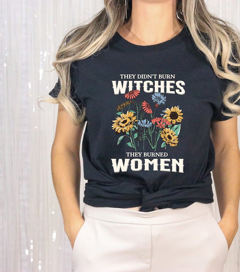 Sweat-shirt Femme Message 'They Didn't Burn Witches They Burned' - Coupe Ample - Tissu Doux - Décontracté