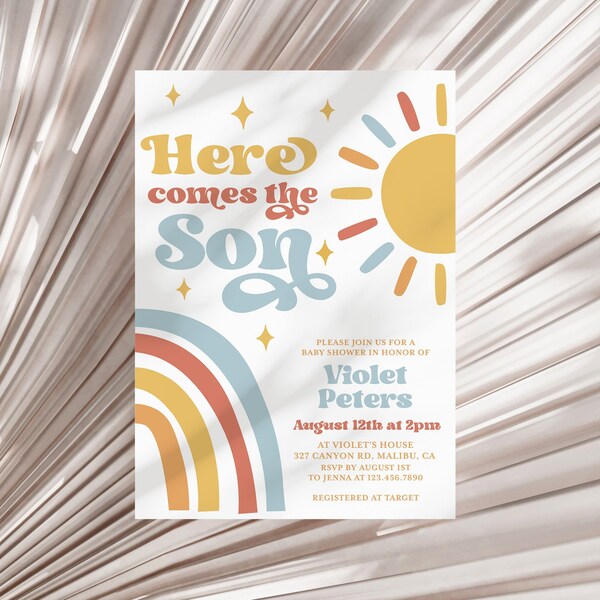 Here Comes the Son Baby Shower Invitations Etsy