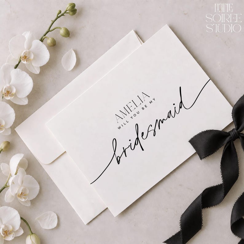 Printed Will You Be My Bridesmaid Cards, Personalised Bridesmaid ...