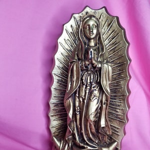 Virgen de Guadalupe kleur oro, Virgen, Hecha a mano, Catholica, Mexicana, Regalo