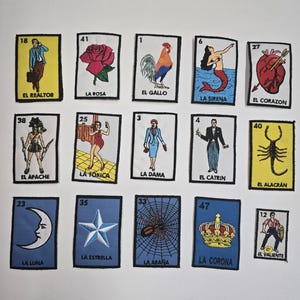 Loteria parches, patches, handmade, accessories Mexican, add on,iron on easy,Mexican gifts