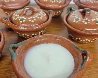 Mexican candle/ Mini cazuelita/Winter Cazuelita / Unique candle / Cazuelita Mexicana/Cazuealita de barro/ Barro/ Hecha en Mexico/Guadalajara