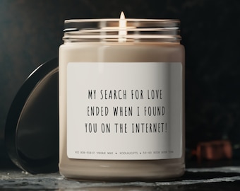 Love on the Internet Candle, Boyfriend Gift Candle, anniversary gift, Birthday Gifts, Anniversary gift for him, Girlfriend Gift, Spouse Gift