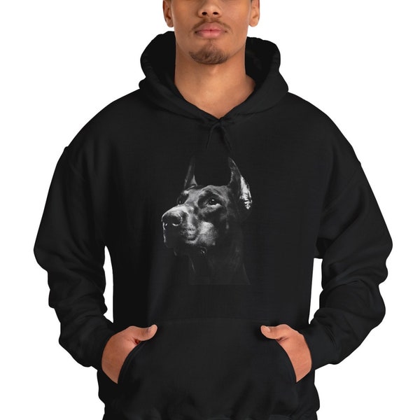 Doberman Pincher Hooded Sweatshirt - A Must-Have for Devoted Doberman Lovers! Doberman Hoodie, Doberman Gifts