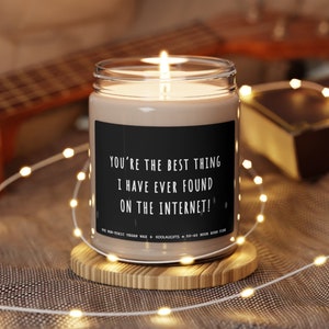 Love on the Internet Candle, Girlfriend Gift, Boyfriend Gift Candle, Anniversary gift,Birthday Gifts, Anniversary gift for him, Gift for Her image 1