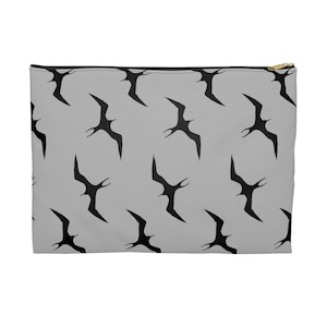 Embrague gris Iwa Bird - Bolsa funcional de artículos de tocador Iwa Bird, disponible en 2 tamaños, elegante bolso hawaiano Iwa Bird Coin