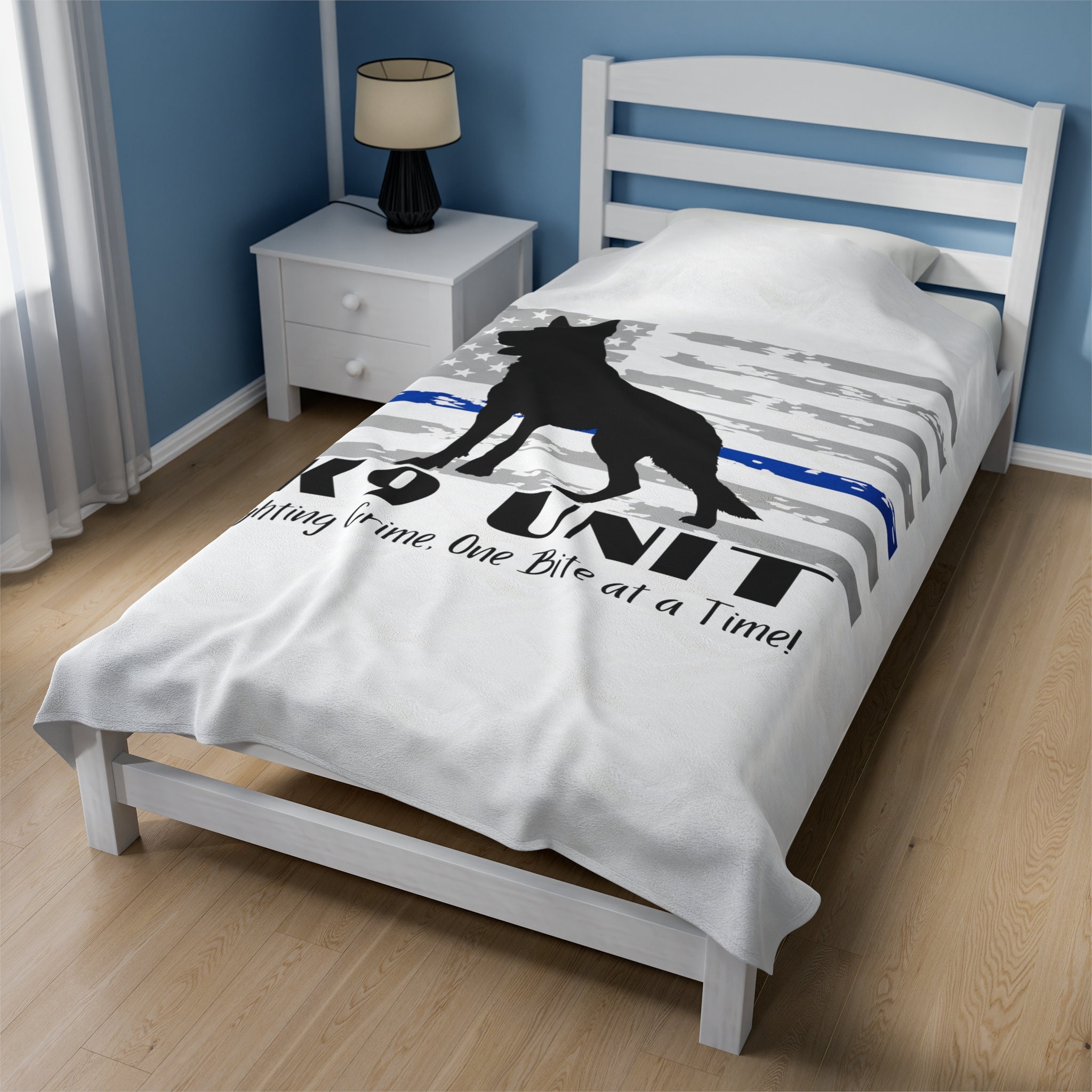 K9 Unit German Shepherd Fleece Blanket, K9 Handler Gift, German Shepherd Blanket, Dog Gift