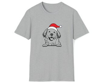 Golden Retriever Christmas tshirt - Unique Gift for Golden Retriever Lovers! Santa Hat Golden Retriever