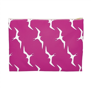 Hot Pink Iwa Bird Clutch, Bolsa cosmética Iwa Bird, disponible en 2 tamaños, Chic Hawaiian Iwa Bird Coin Purse