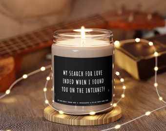 Internet Love Candle, Girlfriend Gift, Boyfriend Gift Candle, Anniversary gift, Birthday Gifts, Anniversary gift for him, Gift for Spouse