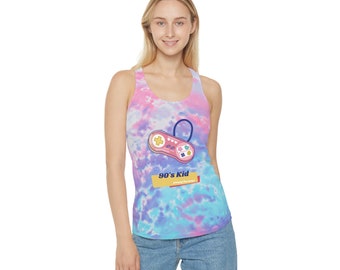 90s kid Tie Dye Racerback Tank Top