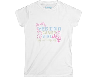 Gamer Girl Softstyle Tee: Funny Video Game Shirt