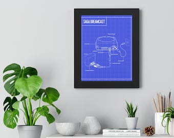 Saga Dreamcast Framed Vertical Poster
