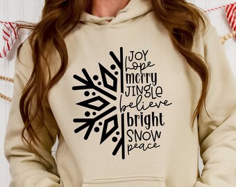 Christmas Snowflake Hoodie, Christmas Matching Unisex Hoodies, Christmas Hoodie, Snowflakes Hoodie, Snowflake Winter Christmas Hoodie