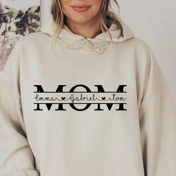Personalized Mom Hoodies, Custom Mama Hoodie, Mom Hoodie With Kids Names, Gift for Mom, Personalized Mom Hoodie, Mother's Day Gift