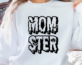 Momster Sweatshirt, Halloween Momster Sweater, Halloween Sweats, Halloween Gifts For Mom, Halloween Gift for Women, Halloween Crewneck