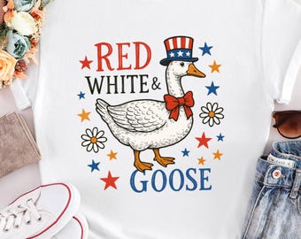 Funny Red White And Goose Shirt,Goose 4th of July Shirt, Fourth of July Shirt,4th of July Goose Shirt,Cute 4th of July Shirt,4th of July Tee