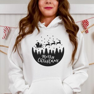 Merry Christmas Reindeer Hoodie, Merry Christmas Scene With Santa, Merry Christmas Family Vacation, Santa Claus Hoodie, Christmas Gift