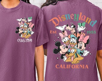 Comfort Color Custom Disneyland California Shirt,Disneyland Est 1955,Custom Disneyworld Shirt,Mickey and Friends Shirt,Disneyland Trip Shirt
