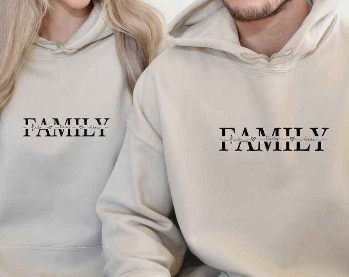 Family Hoodie, Custom Family Name Hoodies, Custom Family Gifts, Family Trip Hoodie, Family Love Hoodie, Personalized Family Together Gift