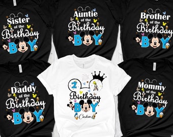 Custom Mickey Mouse Birthday Boy Shirt, Disney Birthday Party Shirt,Custom Birthday Boy Shirt,Birthday Family Vacation Tee,Mickey Party Tee,