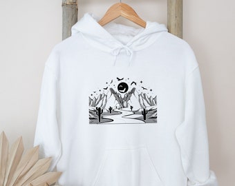 Desert Hoodie, Moon Hoodie, Cactus Hoodie, Camping Hoodie, Sun Hoodie, Workout Hoodie, Gift For Her, Gift For Him, Birthday Gifts, Gifts