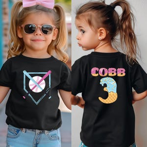 Custom Name Baseball Drip Shirts for Kids, Boy Birthday Baseball Shirt, Ice Cream Drip Shirt, Custom Team Gift, Youth Sports Outfit
