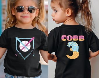 Custom Name Baseball Drip Shirts for Kids, Boy Birthday Baseball Shirt, Ice Cream Drip Shirt, Custom Team Gift, Youth Sports Outfit