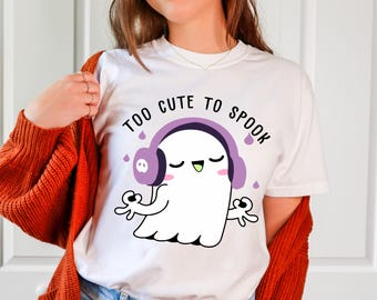 Comfort Color To Cute To Spooky Shirt,Girl Halloween Shirt,Cute Halloween Ghost Shirt,Spooky Season Shirt,Halloween Party Shirt,