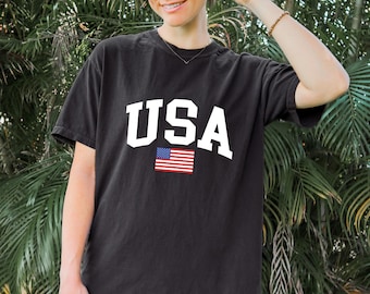 Comfort Color USA Flag Shirt,4th of July Shirt,Big USA Tshirt,Usa Flag Tee, Usa Tee, Retro Usa Shirt,4th Of July Shirt,Independence Day Tee,