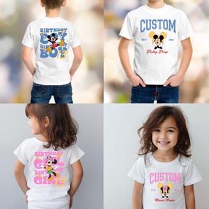 Custom Disney Mickey and Minnie Mouse Birthday Shirt,Custom Birthday Boy and Girl Shirt,Disneyland Birthday Shirt,Disney Boy Birthday Tee,