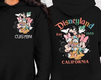Custom Disneyland California Hoodie,Disneyland Est 1955,Custom Disneyworld Hoodie,Mickey and Friends Hoodie,Disneyland Trip Hoodie,