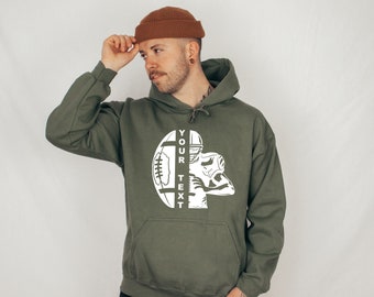 Custom Football Hoodie, Football Team Hoodie, Sports Sweatshirt, Game Day Gift Hoodie, Personalized Football Hoodie, Football Spirit Wear